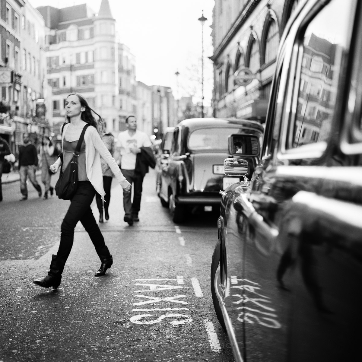 Street Photography London 120 Film  - Taxis - Cranbourn Street, London WC2