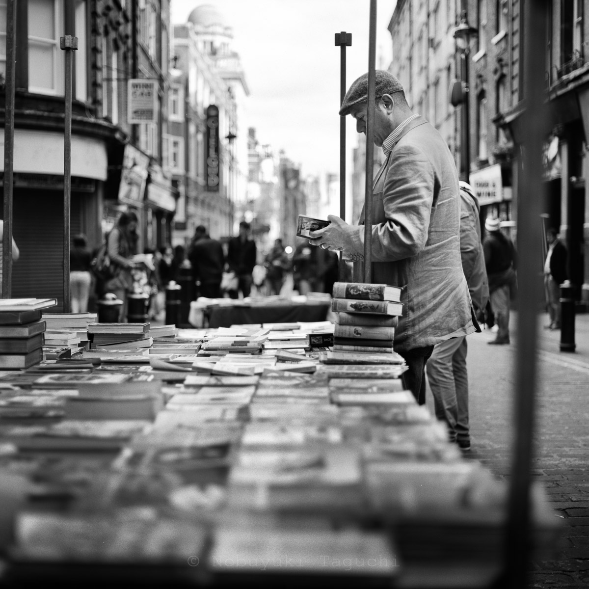 Street Photography London 120 Film  - Second hand books in Rupert Street, Soho London