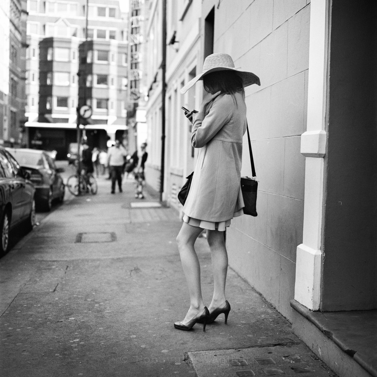 Street Photography London 120 Film  - Hat Woman in Greek Street