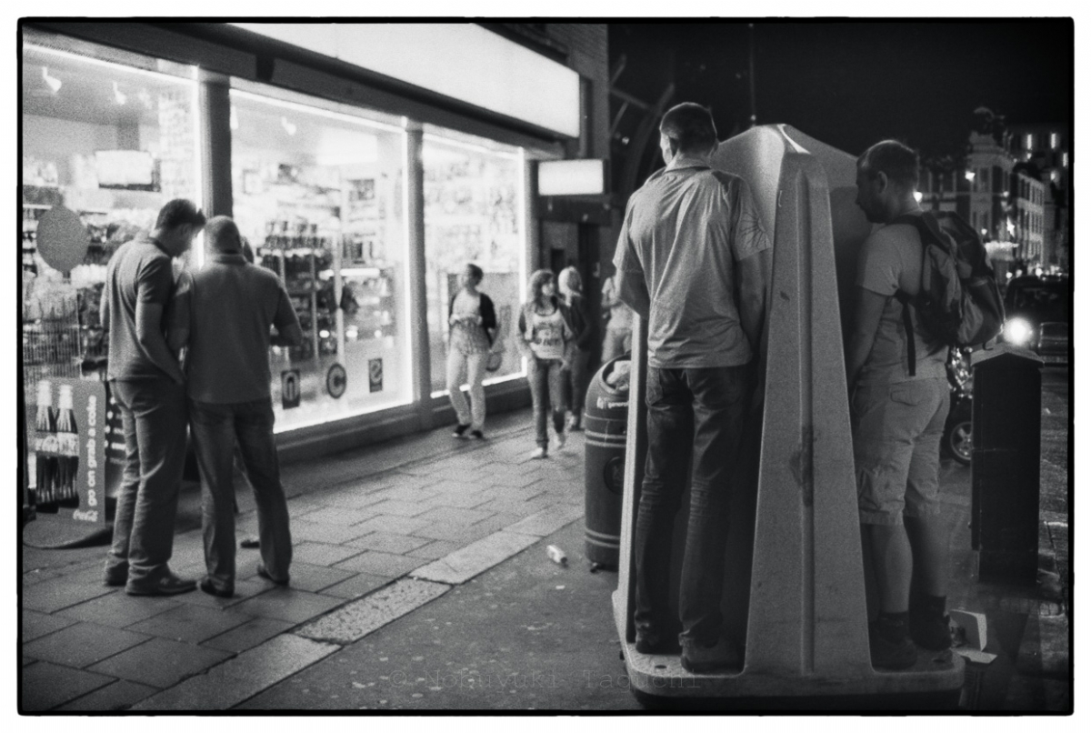 Street Photography London 2012 - Portable Four Bay Urinal in a street