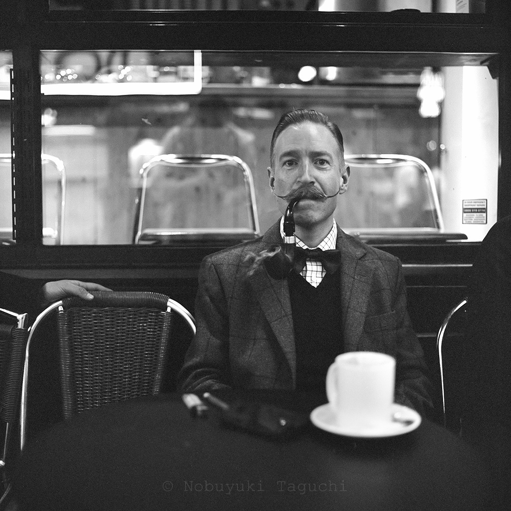 Street Photography London 120 Film  - Man with mustache